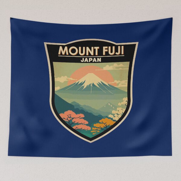 Item preview, Mount Fuji Japan Sunset Badge designed and sold by KrisSidDesigns.