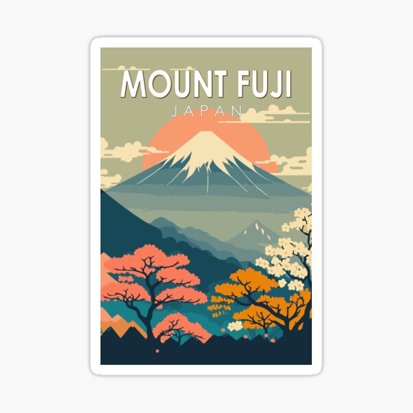 Item preview, Mount Fuji Japan Travel Art Vintage designed and sold by KrisSidDesigns.