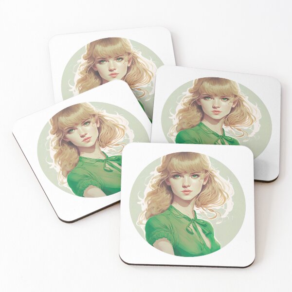 Item preview, Young Woman with Blonde Hair and Green Eyes designed and sold by T-Shirt-Depot.