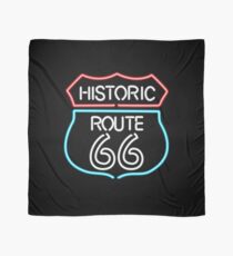 Historic Route 66 Vintage Retro Style Neon Sign Scarf