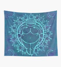 Venus of Willendorf Blue Mandala Wall Tapestry