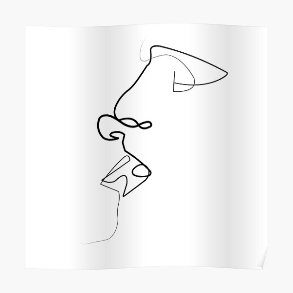 Line Art - Kissing Poster