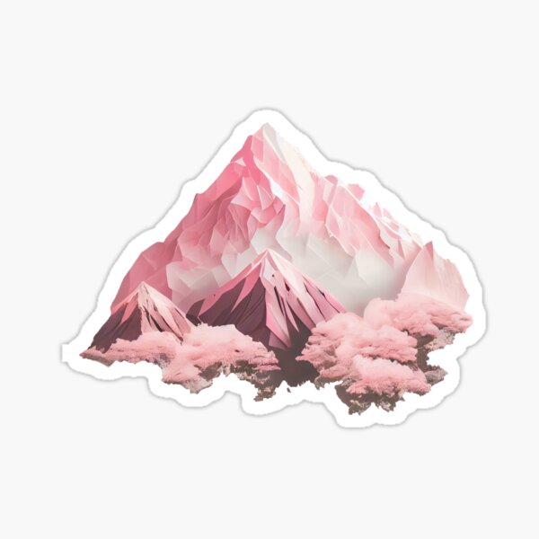 Mountain Aesthetic Zen Pink scenery Sticker