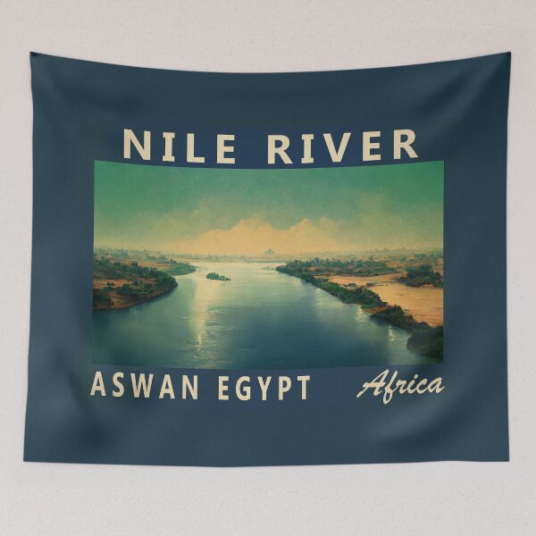 Item preview, Nile River Aswan Africa Watercolor Vintage designed and sold by KrisSidDesigns.