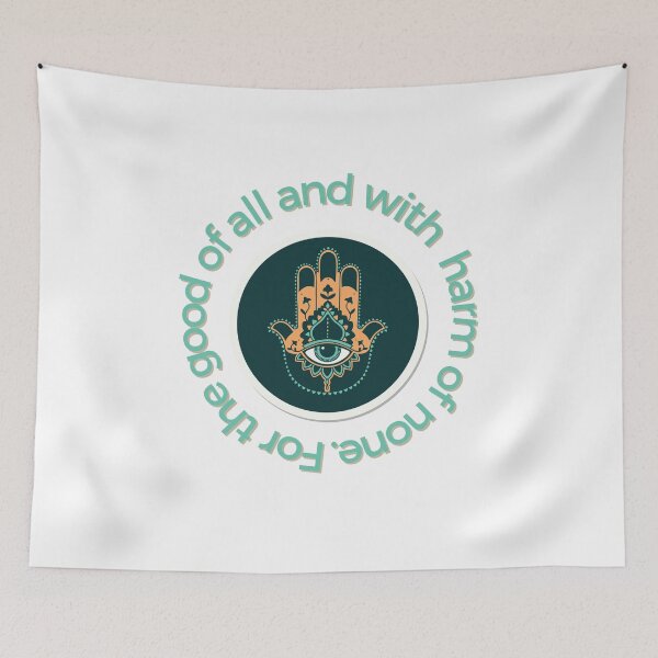 Item preview, For the good of all and with harm of none Green Lace Hamsa designed and sold by Rachel July.