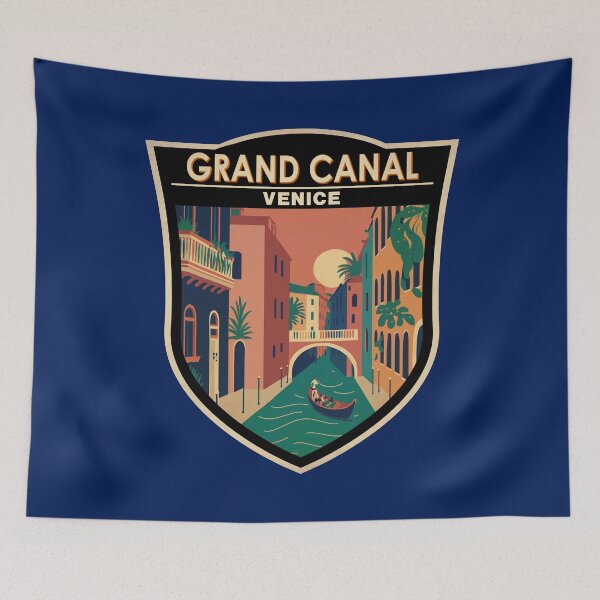 Item preview, Grand Canal Venice Italy Travel Retro Badge designed and sold by KrisSidDesigns.
