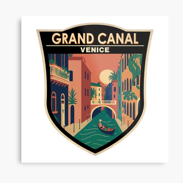 Item preview, Grand Canal Venice Italy Travel Retro Badge designed and sold by KrisSidDesigns.