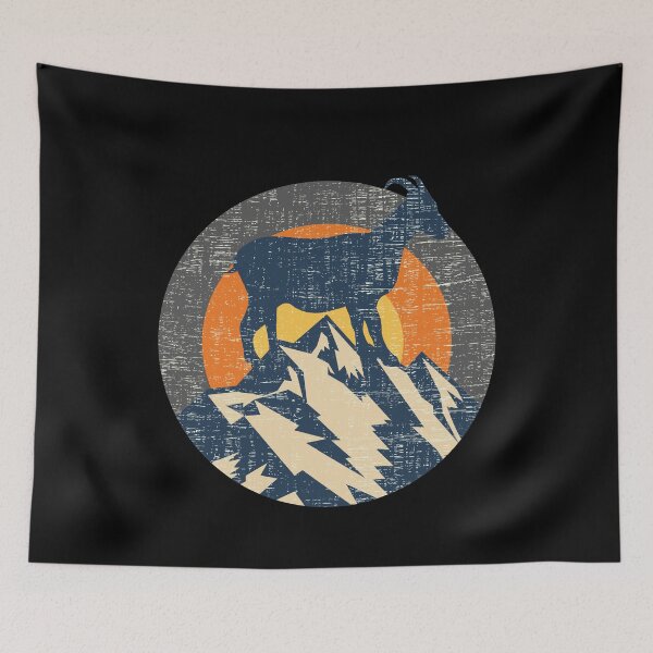 Item preview, Retro Goat Mountains Nature designed and sold by SunfullyYours.