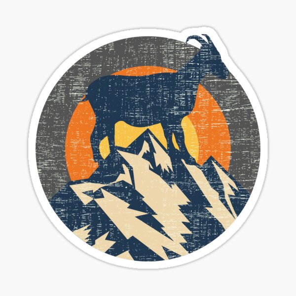 Item preview, Retro Goat Mountains Nature designed and sold by SunfullyYours.