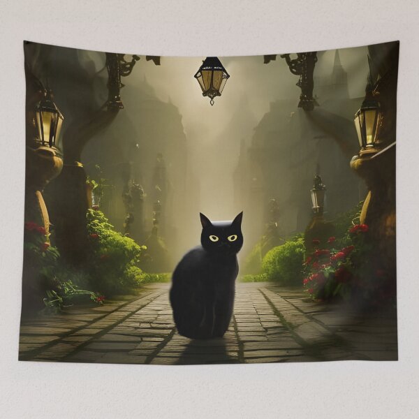 Item preview, Black Cat - AI Art designed and sold by Lola Mystique Boutique.