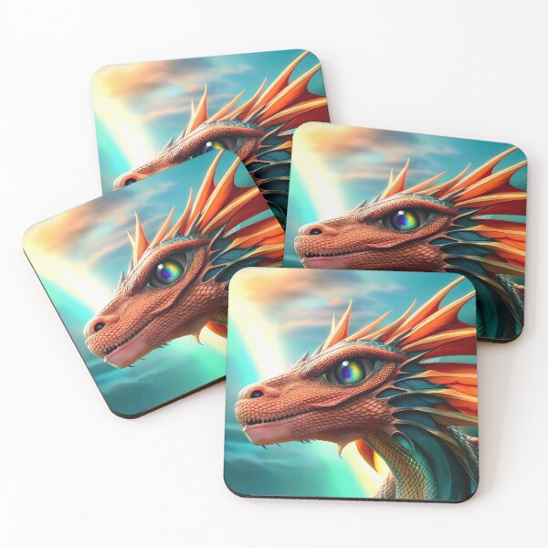 Item preview, Red Dragon with Rainbow Eyes designed and sold by dragynrain.