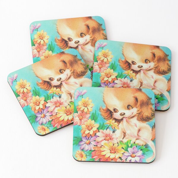 Item preview, Vintage Retro Kawaii Kitsch Puppy Dog Valentine's Day Spring Easter designed and sold by knickeryknackry.