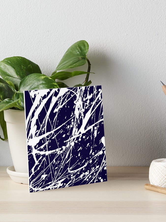 Modern navy blue white watercolor paint splatters  Art Board Print for  Sale by Kicksdesign