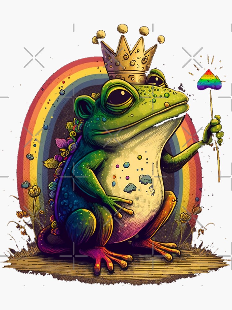Gay Pride Frog Stickers in Waterproof Die-Cut Vinyl