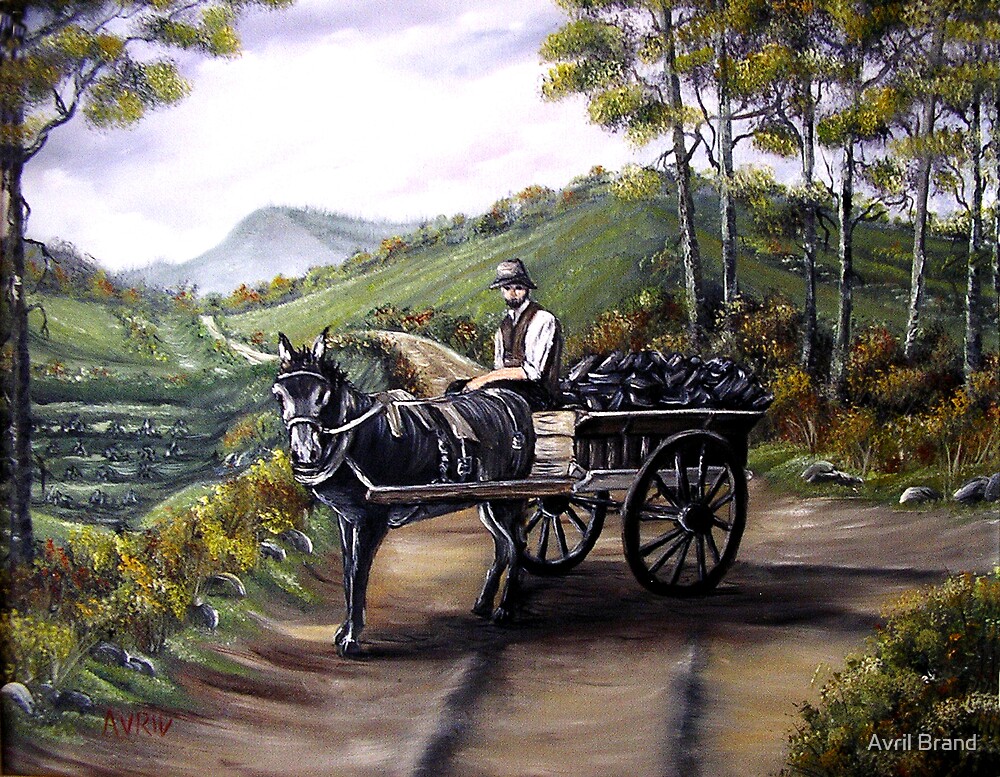 "Bringing home the peat in Ireland Oil Paintings" by Avril Brand