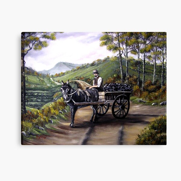 Bringing home the peat in Ireland - Oil Paintings Canvas Print