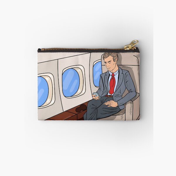 Item preview, Pop Art Businessman Flying Airplane and Texting Message on Cellphone.  designed and sold by ivector.