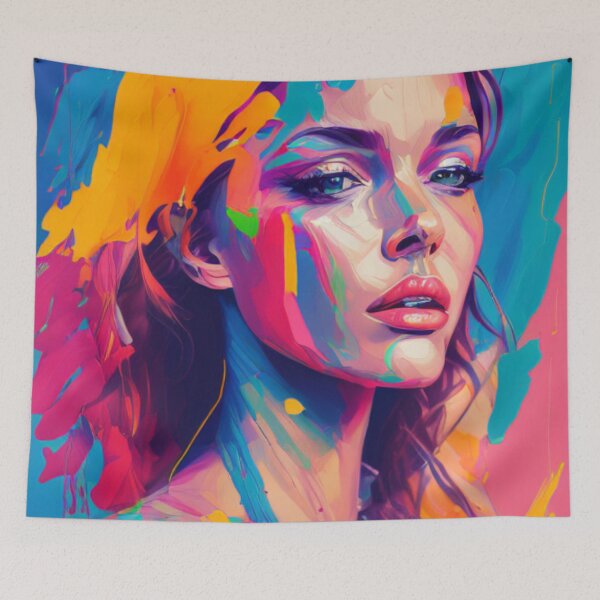 Item preview, Vibrant Portrait - A Touch of Color - Oil Painting Masterpiece designed and sold by WBP Mart.