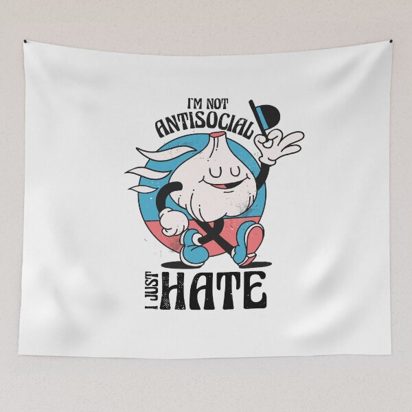 Item preview, Antisocial onion retro cartoon designed and sold by MiniTiger.
