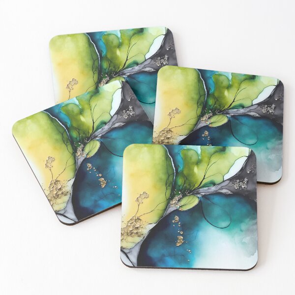 Item preview, Jade Haven - Abstract Alcohol Ink Art designed and sold by inkvestor.