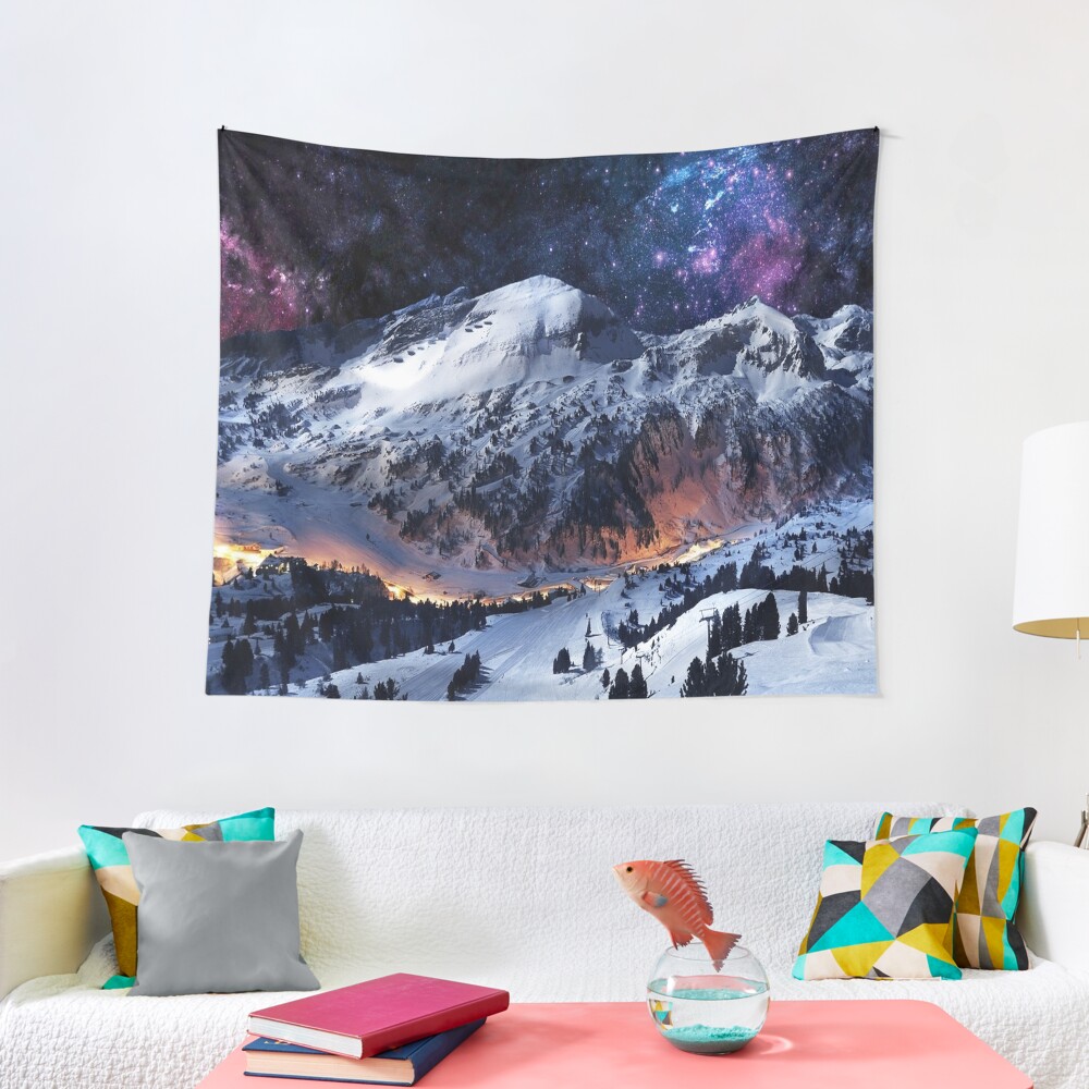 Mountain Calm in space view Tapestry