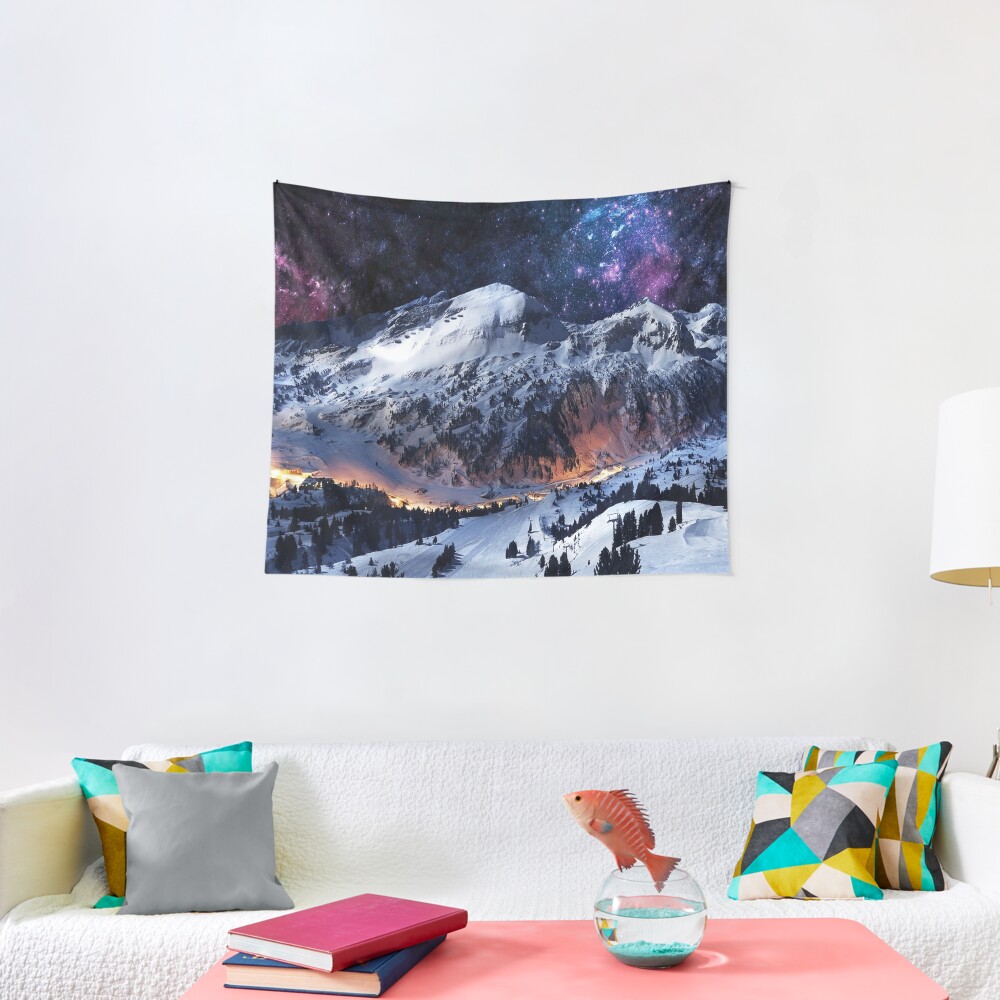 Mountain Calm in space view Tapestry