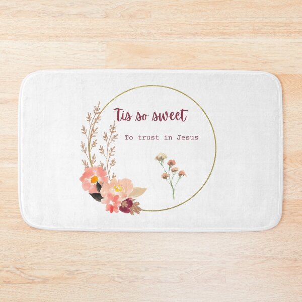 Item preview, Tis so sweet Christian hymn quote in flower gold wreath designed and sold by P3113creates.