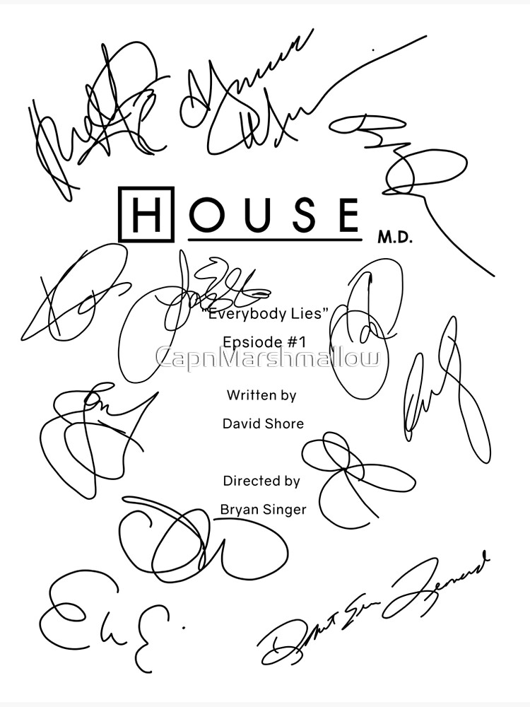 "House MD Script" Poster by CapnMarshmallow Redbubble
