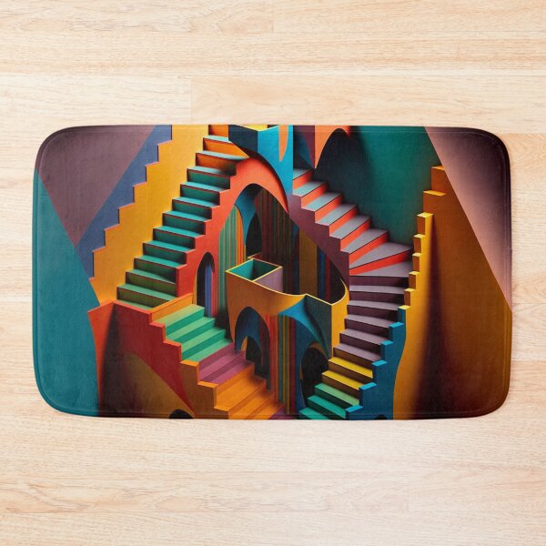 Item preview, Escher Stairs Colorful designed and sold by MichellesMedArt.