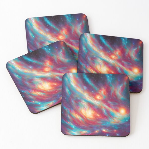 Item preview, Cyan and orange galaxies swimming in the deep space  designed and sold by MindEscape ..