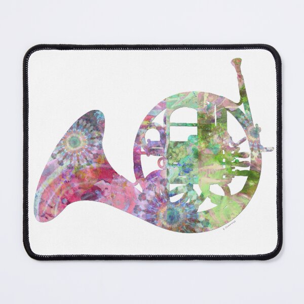 Item preview, Colorful French Horn Musical Instrument Art designed and sold by Sharon Cummings Art.