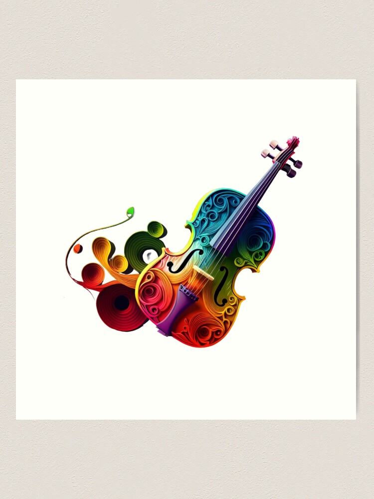 Rainbow violin/viola | Art Print