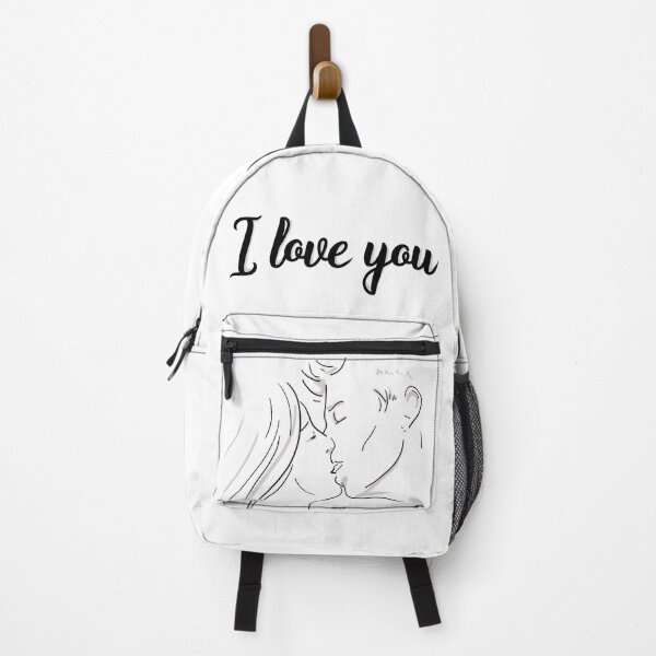 Aperçu de l'œuvre Je t'aime et t'embrasse, chérie - Cadeaux de la Saint-Valentin - Fond clair - Not Hamlet Design créée et vendue par NotHamlet.