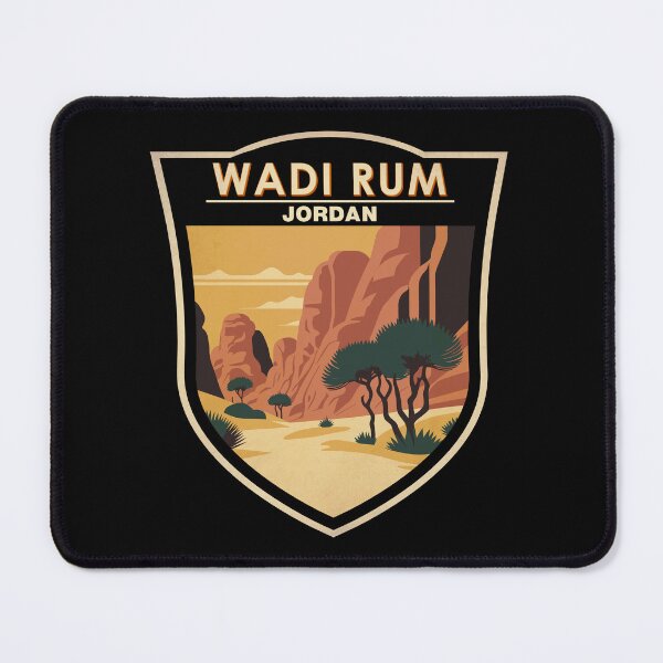 Item preview, Wadi Rum Jordan Travel Art Badge designed and sold by KrisSidDesigns.
