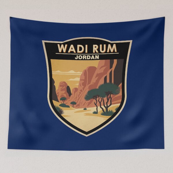 Item preview, Wadi Rum Jordan Travel Art Badge designed and sold by KrisSidDesigns.