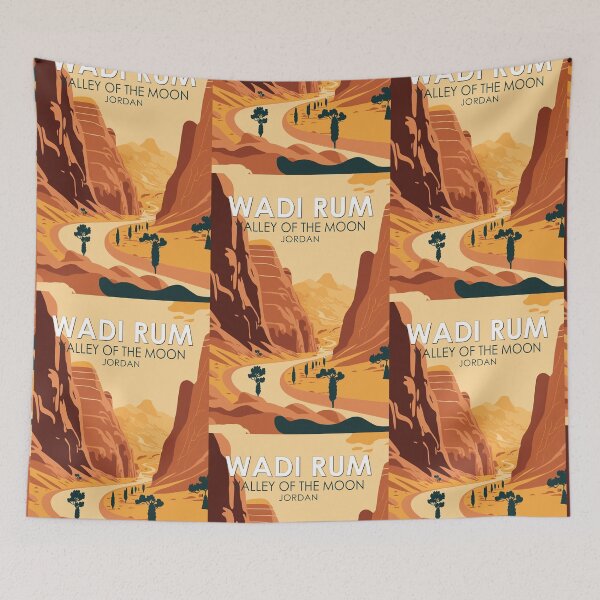 Item preview, Wadi Rum Jordan Travel Art Vintage designed and sold by KrisSidDesigns.