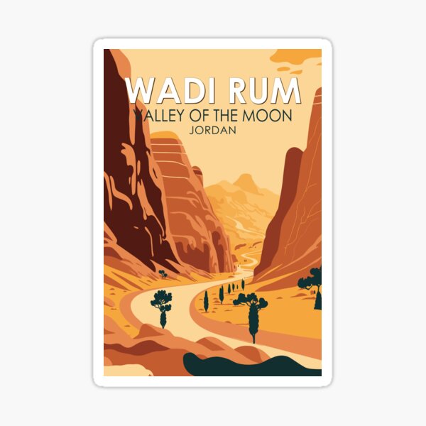 Item preview, Wadi Rum Jordan Travel Art Vintage designed and sold by KrisSidDesigns.