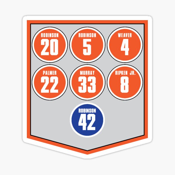 Retired Numbers - Baltimore Sticker for Sale by pkfortyseven