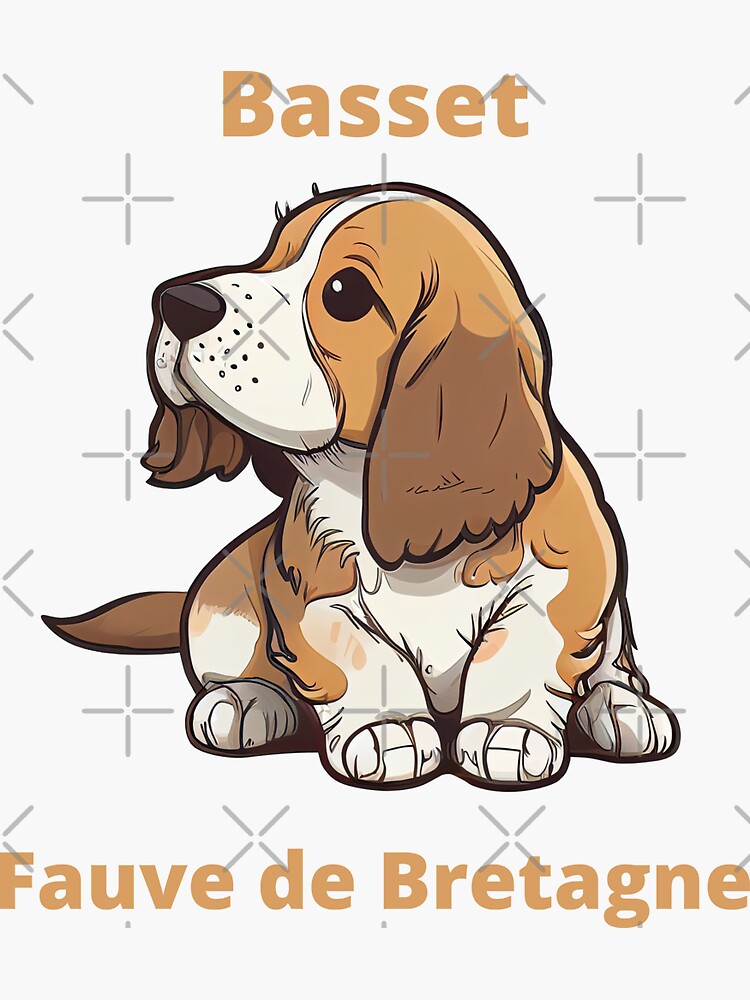 Sticker for Sale avec l'œuvre « Chiot Basset fauve de Bretagne