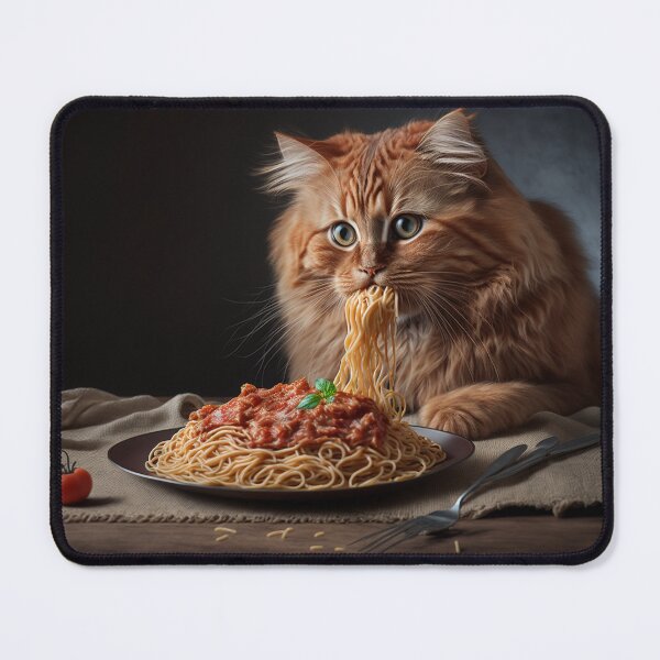 Aperçu de l'œuvre Chat mangeant des spaghettis amusants créée et vendue par Fakhri343.