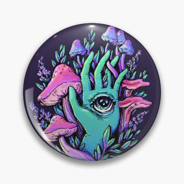 Aperçu de l'œuvre Oeil magique / Champignons et fleurs fantastiques créée et vendue par TinyQueenArt.