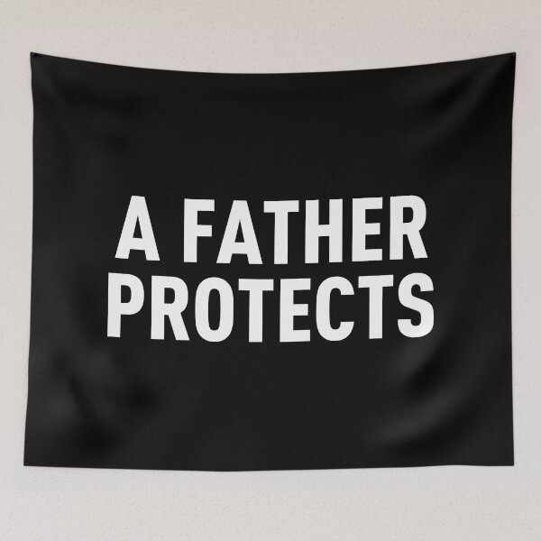 Item preview, A Father Protects (Black BG) designed and sold by FilipeFerreira.
