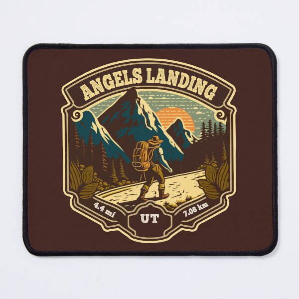 Item preview, Angels Landing Trail Utah Hiker Hiking Emblem designed and sold by KrisSidDesigns.