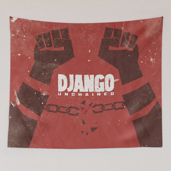 Item preview, Django unchained, Quentin Tarantino movie poster, western with Leonardo Di Caprio, Christoph Waltz, Jamie Foxx designed and sold by Spallutos.