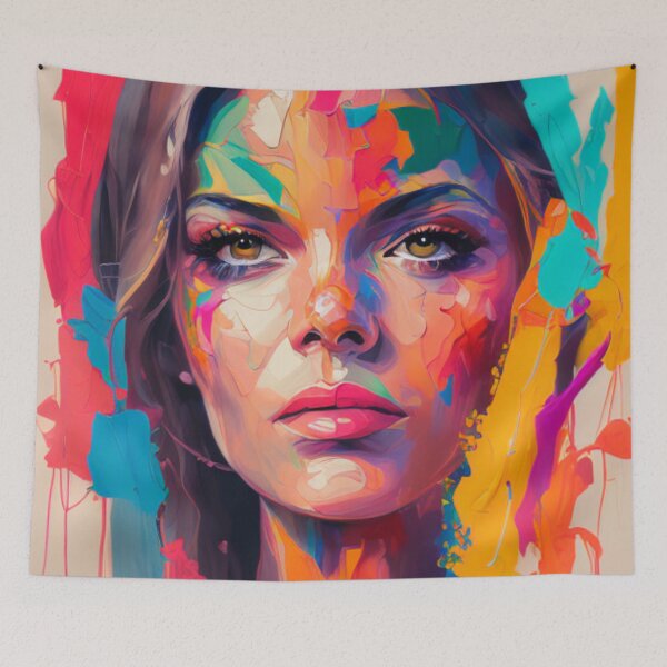 Item preview, Vibrant Portrait - Colorful Complexion - Oil Painting Masterpiece designed and sold by WBP Mart.