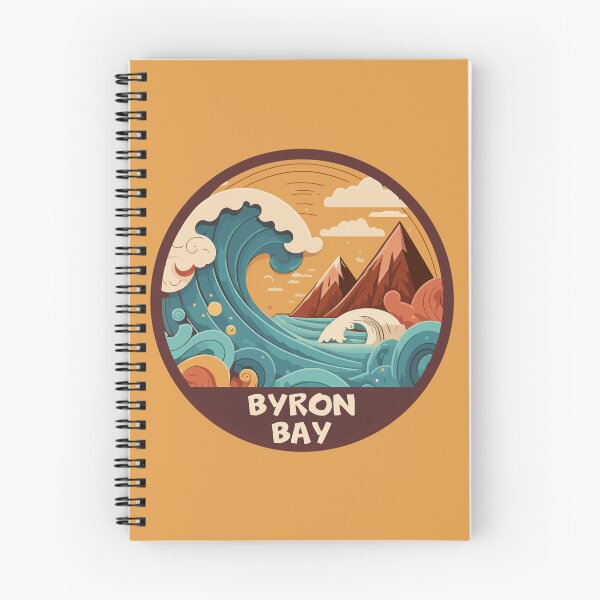 Item preview, Byron Bay Australia Retro Wave Emblem designed and sold by KrisSidDesigns.
