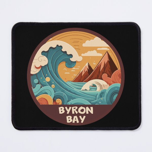 Item preview, Byron Bay Australia Retro Wave Emblem designed and sold by KrisSidDesigns.