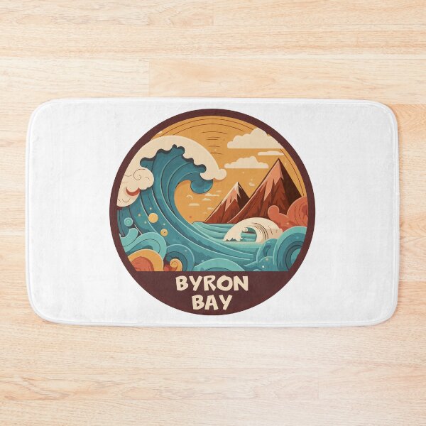 Item preview, Byron Bay Australia Retro Wave Emblem designed and sold by KrisSidDesigns.
