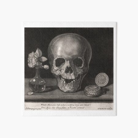 Artikel-Vorschau von Schädelzeichnung von William Faithorne (Größe geändert), designt und verkauft von EmeraldeaArt.