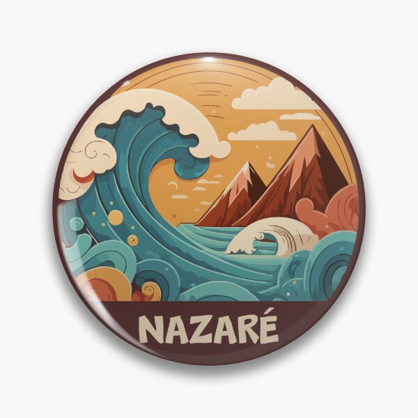 Item preview, Nazaré Portugal Retro Wave Emblem designed and sold by KrisSidDesigns.